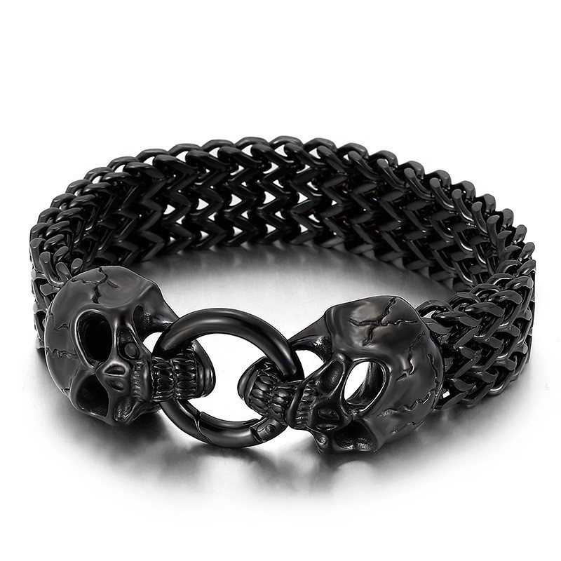 Pulseira De Caveira De Titânio Chique E Moderna À Venda Pulseira De Caveira De Titânio Chique E Moderna À Venda