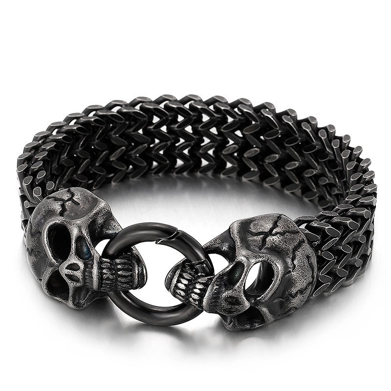 Pulseira De Caveira De Titânio Chique E Moderna À Venda Pulseira De Caveira De Titânio Chique E Moderna À Venda