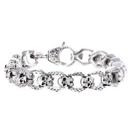 Pulseira Masculina De Titânio Com Caveira E Vento Retrô Da Moda, Hip Hop E Rock