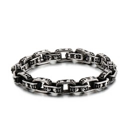 Pulseira De Caveira De Titânio Pulseira De Motociclista Fantasma Chique Joia De Titânio