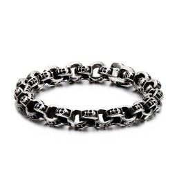 Pulseira De Caveira De Titânio Pulseira De Motociclista Fantasma Chique Joia De Titânio