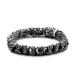 Pulseira De Caveira De Titânio Pulseira De Motociclista Fantasma Chique Joia De Titânio