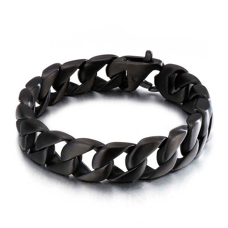 Pulseira Masculina Titanium Preta Corrente Masculina Pulseira Masculina Titanium Preta Corrente Masculina