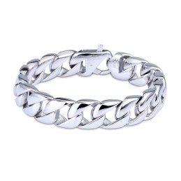 Pulseira Masculina De Titânio Escurecido Com Corrente Masculina