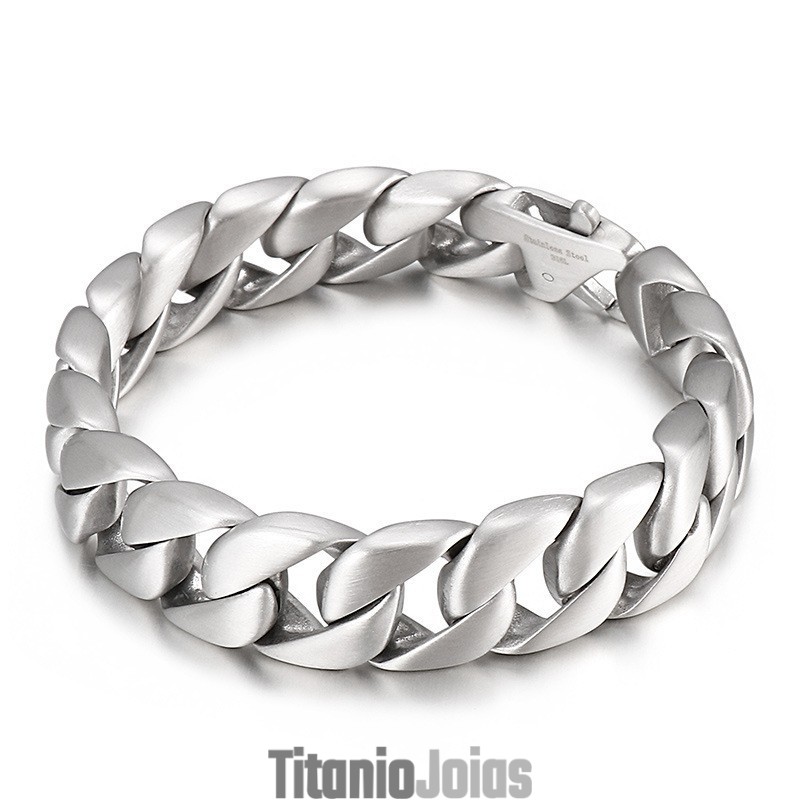 Pulseira Masculina Titanium Preta Corrente Masculina Pulseira Masculina Titanium Preta Corrente Masculina