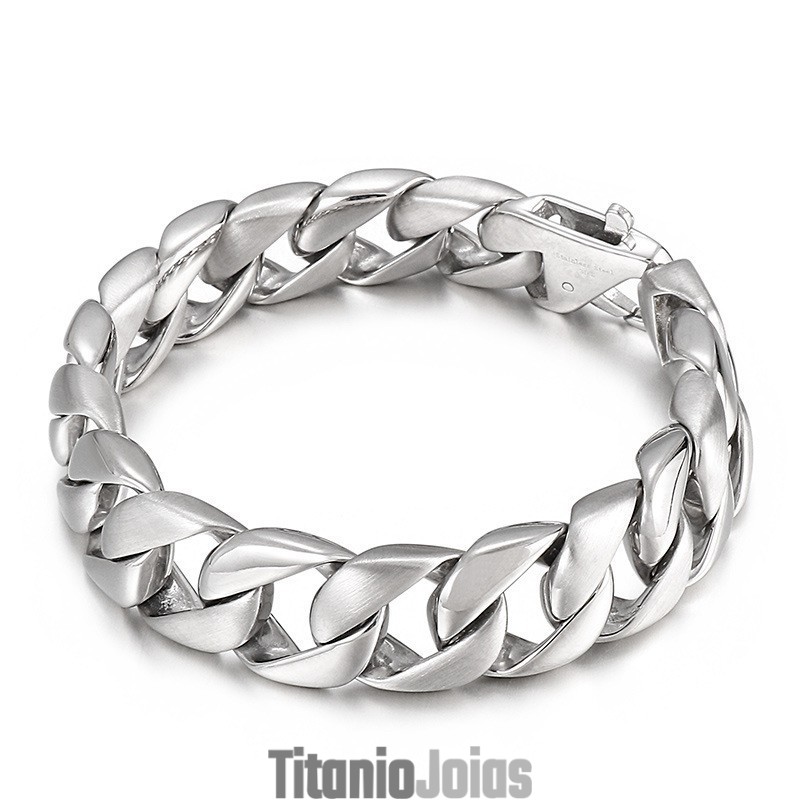 Pulseira Masculina Titanium Preta Corrente Masculina Pulseira Masculina Titanium Preta Corrente Masculina