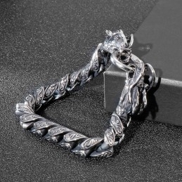 Pulseira Masculina De Titânio Com Toque Duplo Retrô E Estiloso