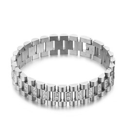 Pulseira Masculina Com Conjunto De Diamantes E Pulseira De Lazer