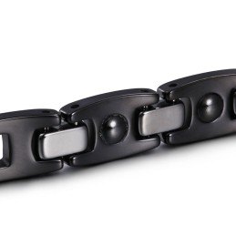 Pulseiras Requintadas De Casal Em Titânio Preto