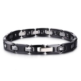 Pulseiras Requintadas De Casal Em Titânio Preto