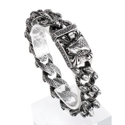 Pulseira Vintage De Titânio Com Cabeça De Cobra Para Homens
