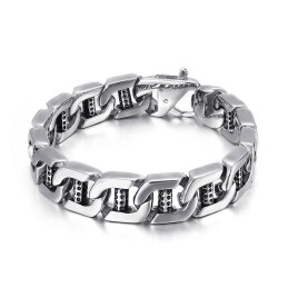 Pulseira Masculina Chic Wind Hollow Dice Dot Hole Column Titânio