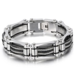 Pulseira Masculina De Titânio Com Corda De Cânhamo E Aço Da Moda Com Atmosfera Simples