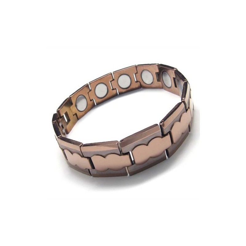 Pulseira Masculina Robusta Marrom De Carboneto De Tungstênio Com 13 Mm De Largura