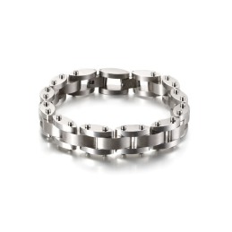 Pulseira Masculina De Titânio Com Textura Pesada E Combinação