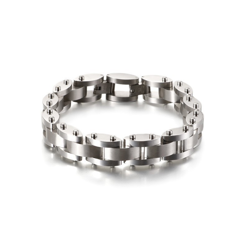 Pulseira Masculina De Titânio Com Textura Pesada E Combinação Pulseira Masculina De Titânio Com Textura Pesada E Combinação