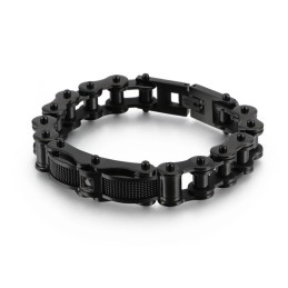 Pulseira Masculina Rock Biker Chain Titanium Com Diamante