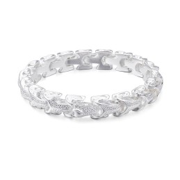 Pulseira Masculina Vintage Banhada A Prata, Joias Da Moda Em Titânio Com Escamas De Dragão