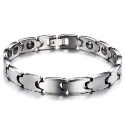 Pulseira Masculina De Aço De Tungstênio Com Ímã