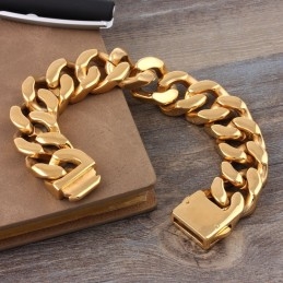 Pulseira De Titânio Masculina Da Moda, Tipo Geométrico, Pulseira De Seção Grossa