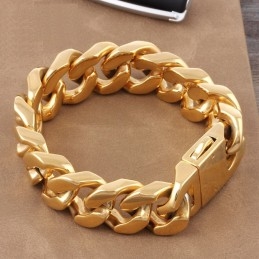 Pulseira De Titânio Masculina Da Moda, Tipo Geométrico, Pulseira De Seção Grossa