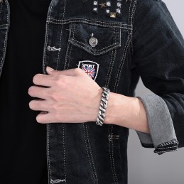 Pulseira De Titânio Polida E Chique Da Moda Para Homens