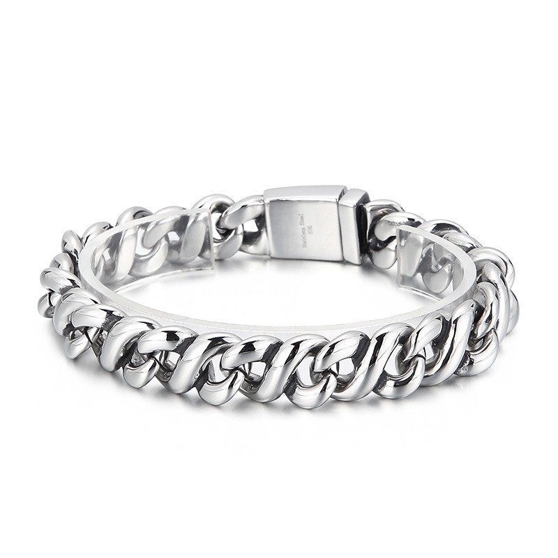Pulseira De Titânio Polida E Chique Da Moda Para Homens Pulseira De Titânio Polida E Chique Da Moda Para Homens