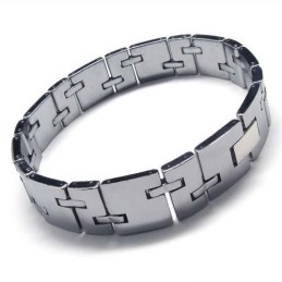 Pulseira Masculina Robusta De Carboneto De Tungstênio Com 12 Mm De Largura