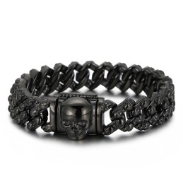Pulseira Vintage De Titânio Com Caveira Multicolorida Galvanizada Para Homens