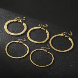 Pulseiras De Titânio Com Corrente De Osso De Cobra Da Moda Para Homens E Mulheres