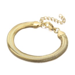 Pulseiras De Titânio Com Corrente De Osso De Cobra Da Moda Para Homens E Mulheres