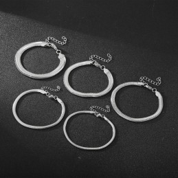 Pulseiras De Titânio Com Corrente De Osso De Cobra Da Moda Para Homens E Mulheres