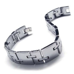 Pulseira Masculina Robusta De Carboneto De Tungstênio Com 12 Mm De Largura