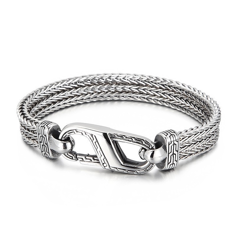 Pulseira De Titânio Com Padrão De Osso De Dragão Vintage Para Homens Pulseira De Titânio Com Padrão De Osso De Dragão Vintage Para Homens