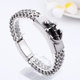 Pulseira De Titânio Âncora Estilo Chique Para Homens