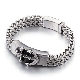 Pulseira De Titânio Âncora Estilo Chique Para Homens