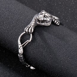 Pulseira De Titânio Com Tigre Dourado Antigo Para Homens