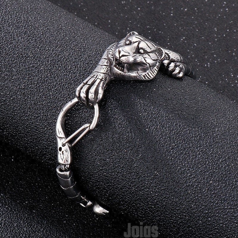 Pulseira De Titânio Com Tigre Dourado Antigo Para Homens Pulseira De Titânio Com Tigre Dourado Antigo Para Homens
