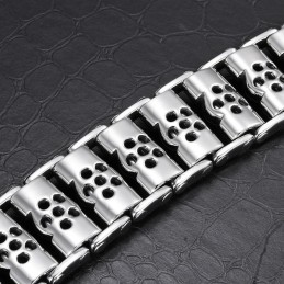 Pulseira De Titânio Estilo Chique Com Caveira Para Homens