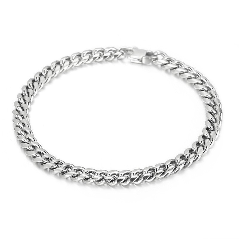 Colar Com Pulseira Cubana Masculina De Titânio Fashion Atmosphere Colar Com Pulseira Cubana Masculina De Titânio Fashion Atmosphere