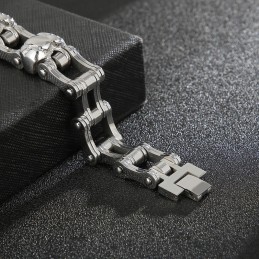 Pulseira De Titânio Masculina Cool Skull Cycling