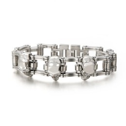 Pulseira De Titânio Masculina Cool Skull Cycling