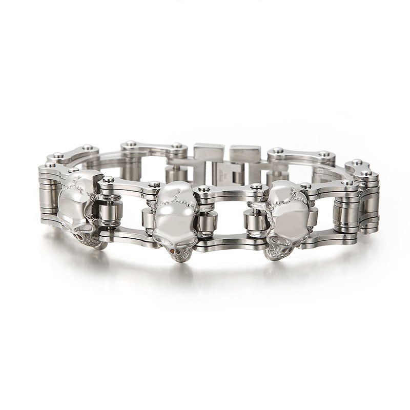 Pulseira De Titânio Masculina Cool Skull Cycling Pulseira De Titânio Masculina Cool Skull Cycling
