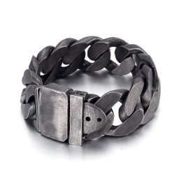 Pulseira Masculina De Titânio Preto Da Moda