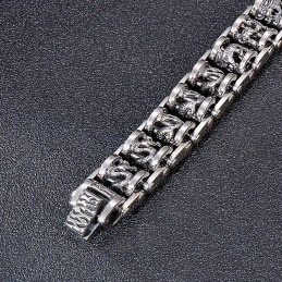 Pulseira Masculina De Titânio Com Corrente De Bicicleta Retrô Cool Dragon