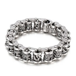 Pulseira Masculina De Titânio Com Corrente De Bicicleta Retrô Cool Dragon