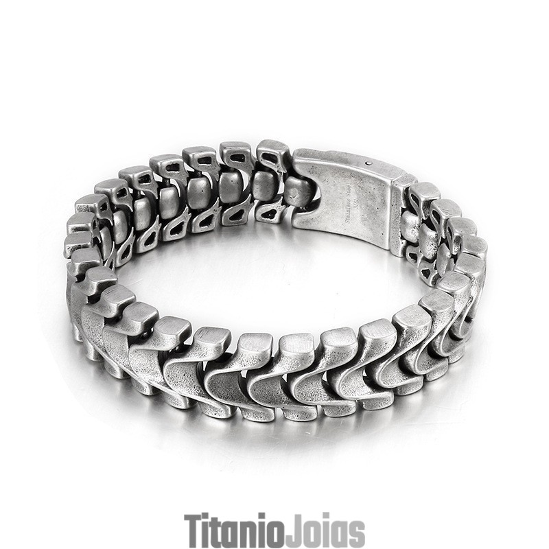 Pulseira Masculina Vintage De Titânio Com Osso De Dragão Pulseira Masculina Vintage De Titânio Com Osso De Dragão