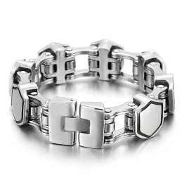 Pulseira De Titânio Geométrica Masculina Da Moda