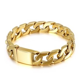 Pulseira De Bronze De Titânio Masculina Da Moda Hip-Hop