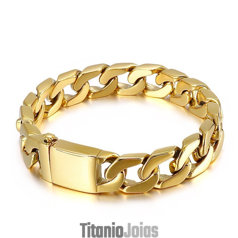 Pulseira De Bronze De Titânio Masculina Da Moda Hip-Hop Pulseira De Bronze De Titânio Masculina Da Moda Hip-Hop